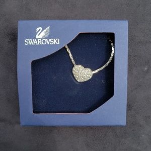 Vintage Swarovski pave heart necklace